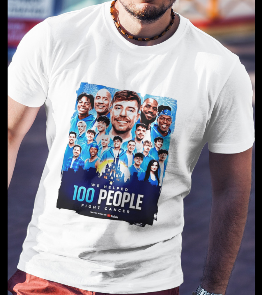 Mrbeast We Helped 100 People Fight Cancer YouTube Video Collaboration T-Shirt