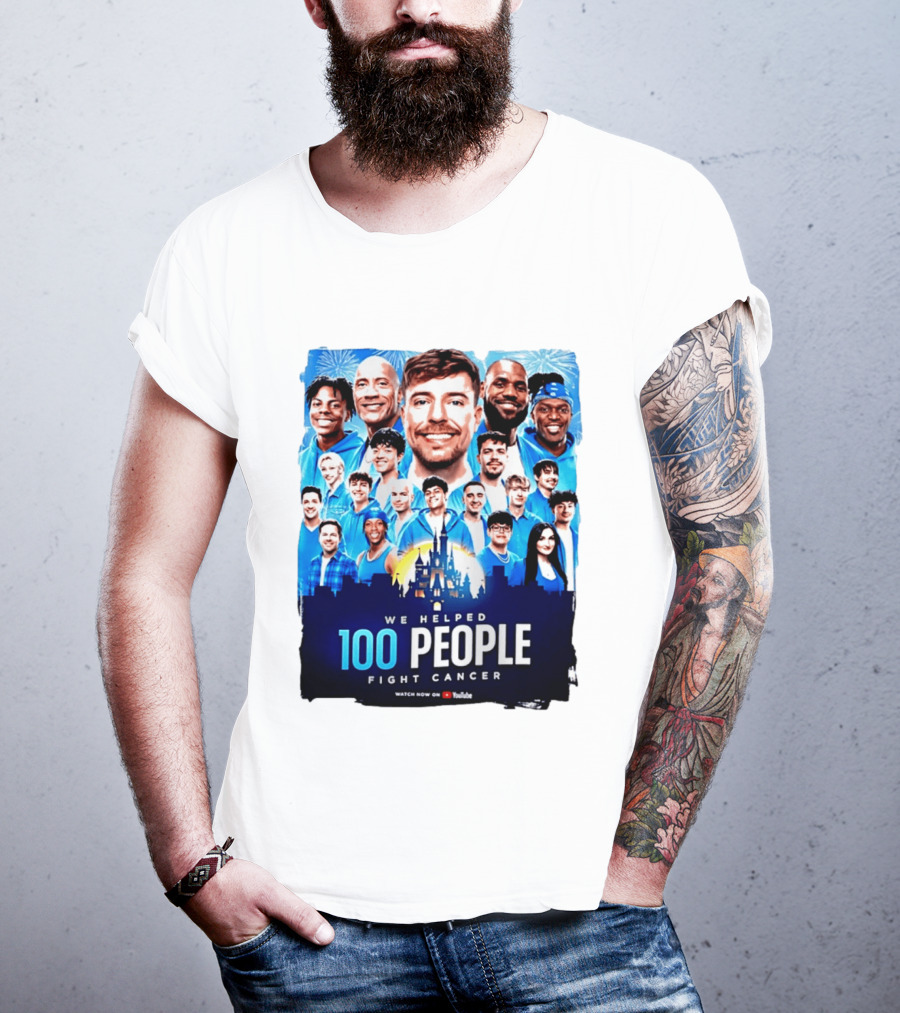 Mrbeast We Helped 100 People Fight Cancer YouTube Video Collaboration T-Shirt