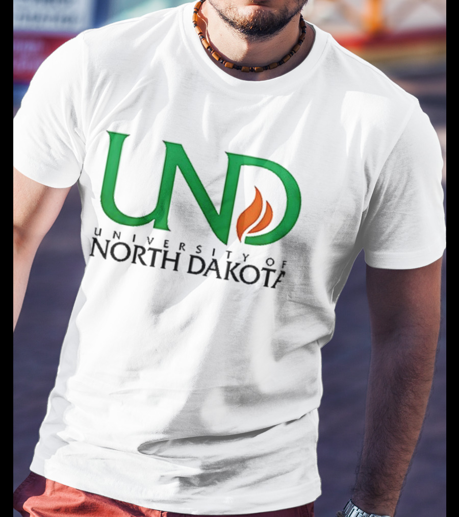 North Dakota Fighting Hawks Patriot USA Flag Charlie Kirk T-Shirt