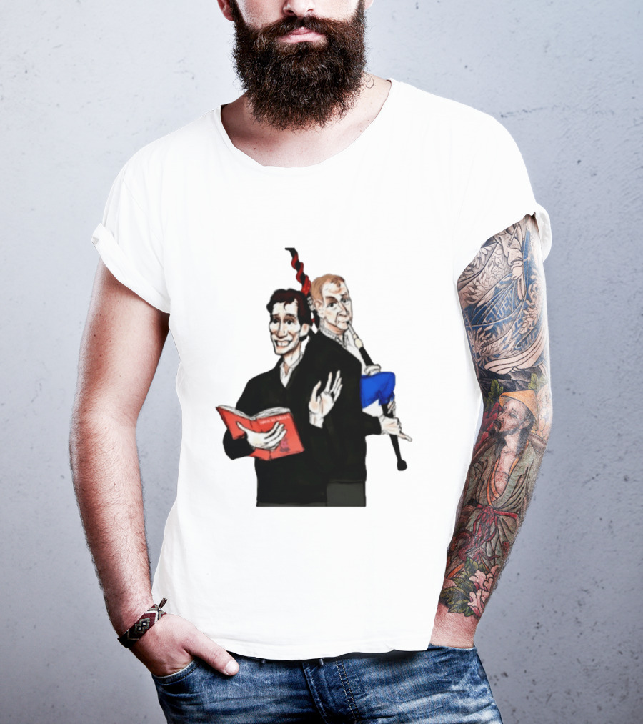 The Rest Is Politics Rory Stewart Red Book Talking Figure Cartoon T-Shirt