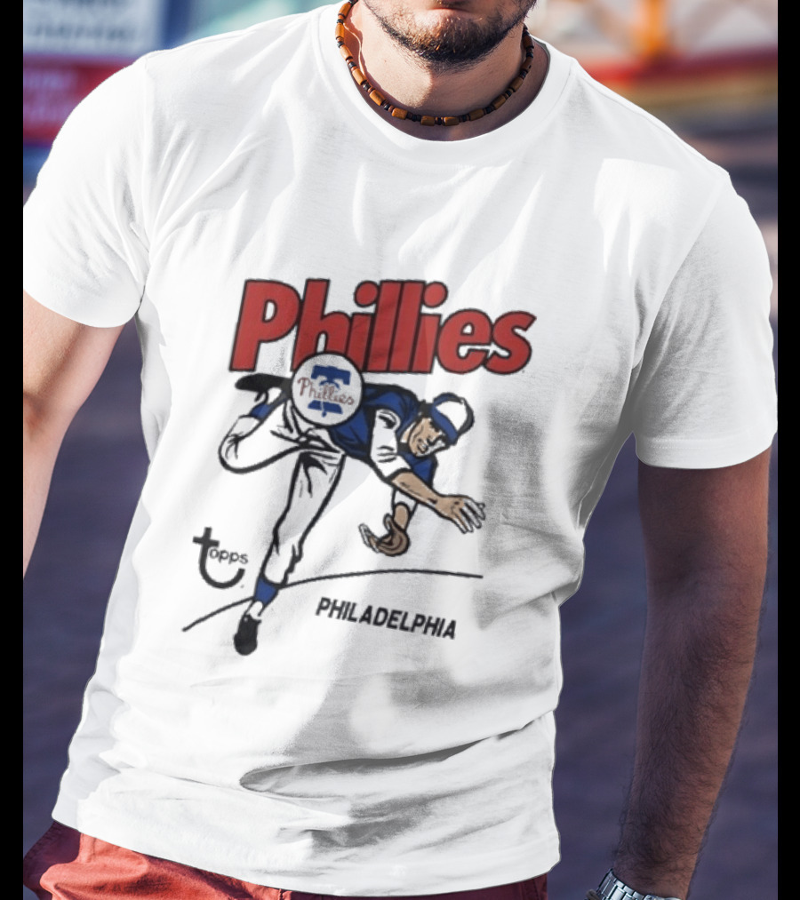 Topps Phillies Philadelphia Baseball Pitcher T-Shirt