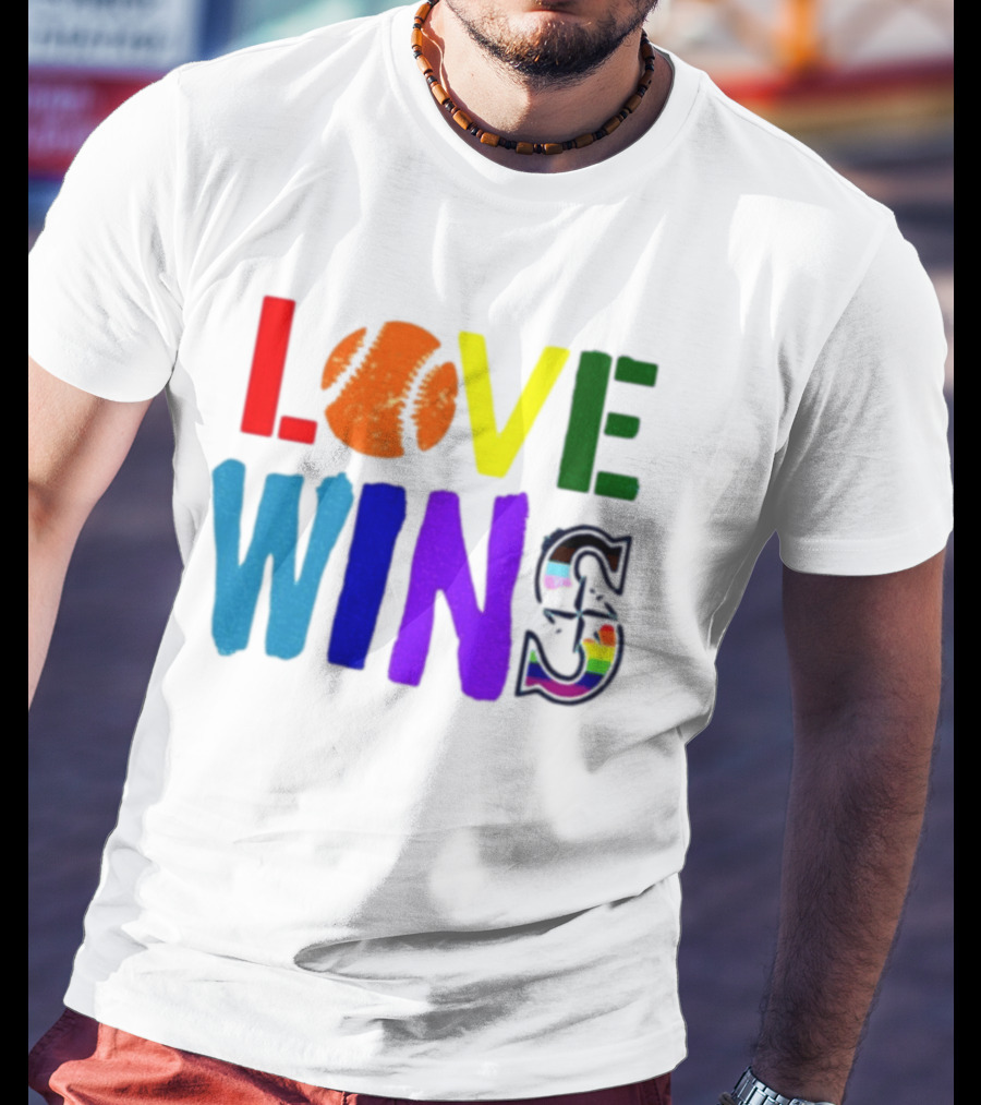 Julio Rodriguez Love Wins Seattle Mariners MLB Baseball T-Shirt