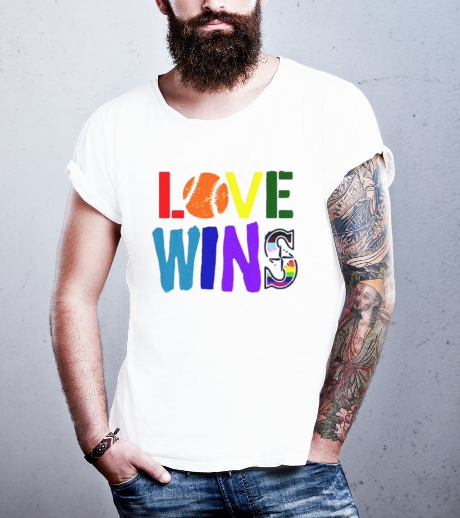Julio Rodriguez Love Wins Seattle Mariners MLB Baseball T-Shirt