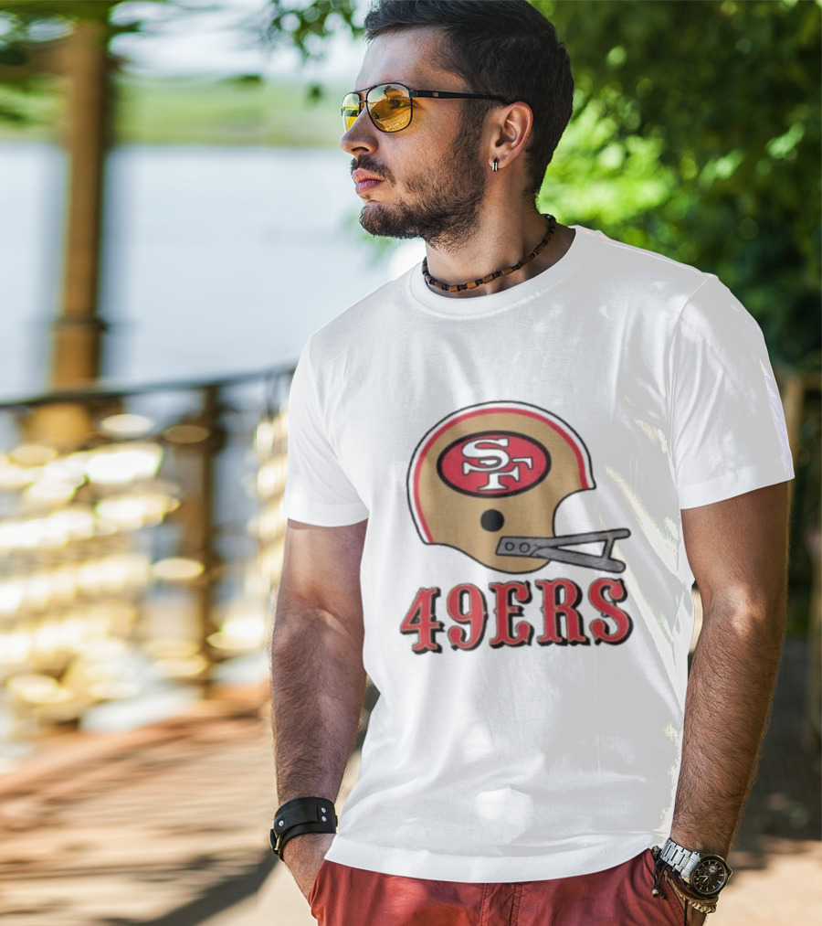 San Francisco 49ers SF Gold Helmet Big 49ers T-Shirt