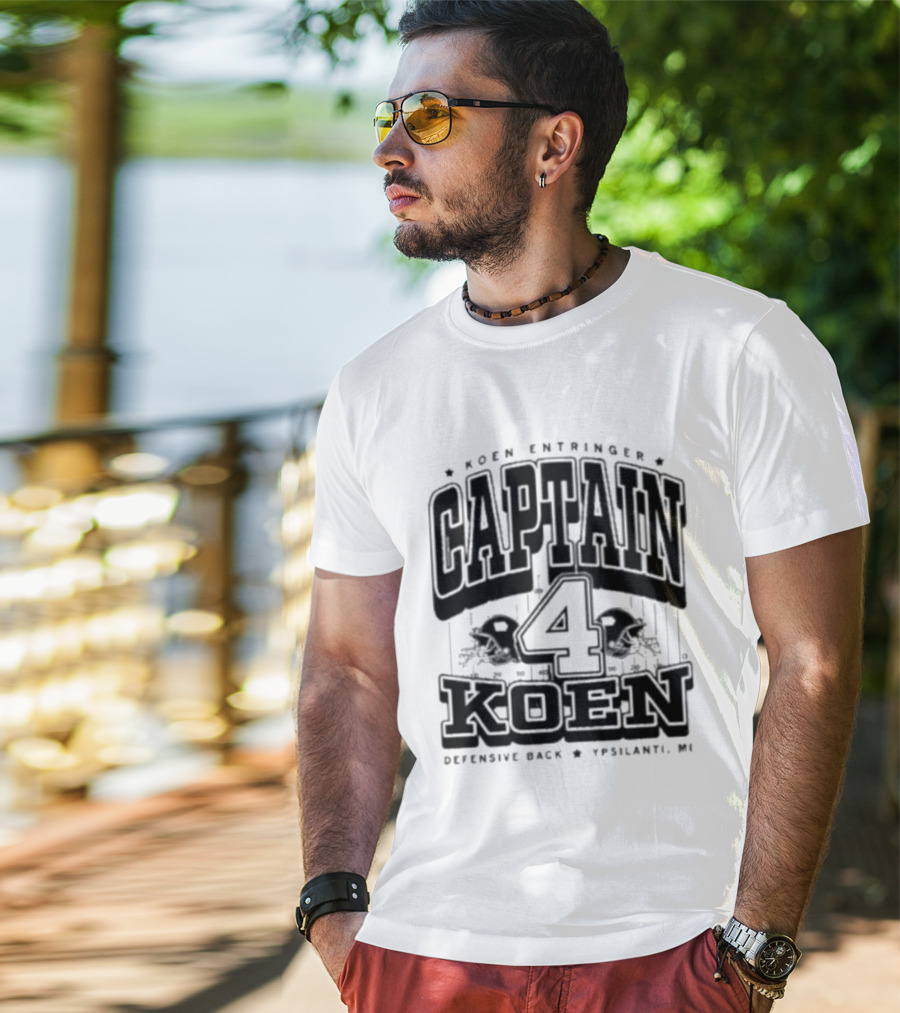 Koen Entringer Captain 4 Iowa Hawkeyes Defensive Back Ypsilanti MI T-Shirt