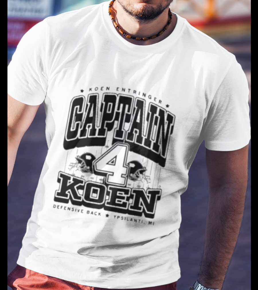 Koen Entringer Captain 4 Iowa Hawkeyes Defensive Back Ypsilanti MI T-Shirt