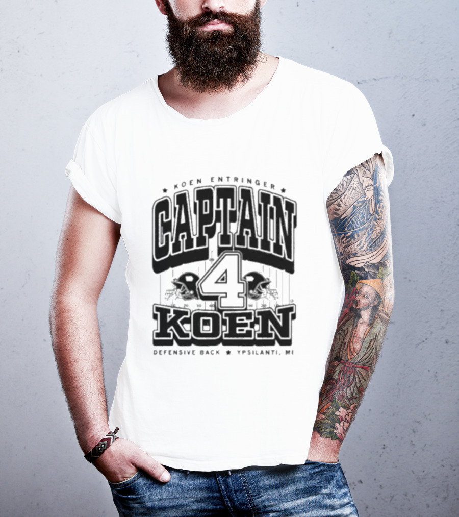 Koen Entringer Captain 4 Iowa Hawkeyes Defensive Back Ypsilanti MI T-Shirt
