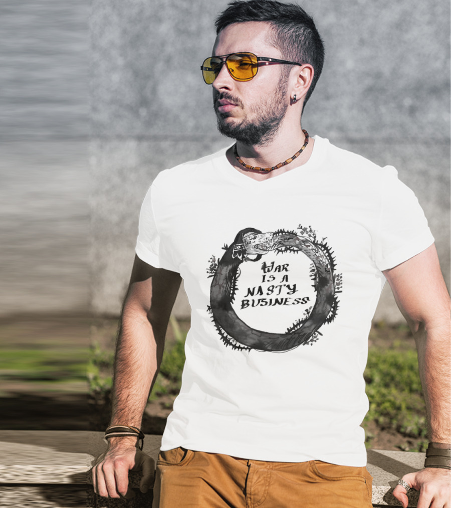 War Is A Nasty Business Ouroboros Serpent Circle T-Shirt