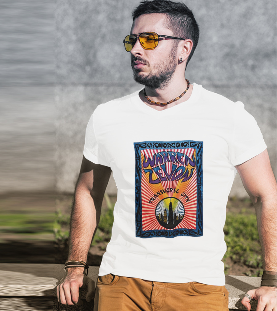 Warren Zevon Transverse City Psychedelic Rock Skyline T-Shirt