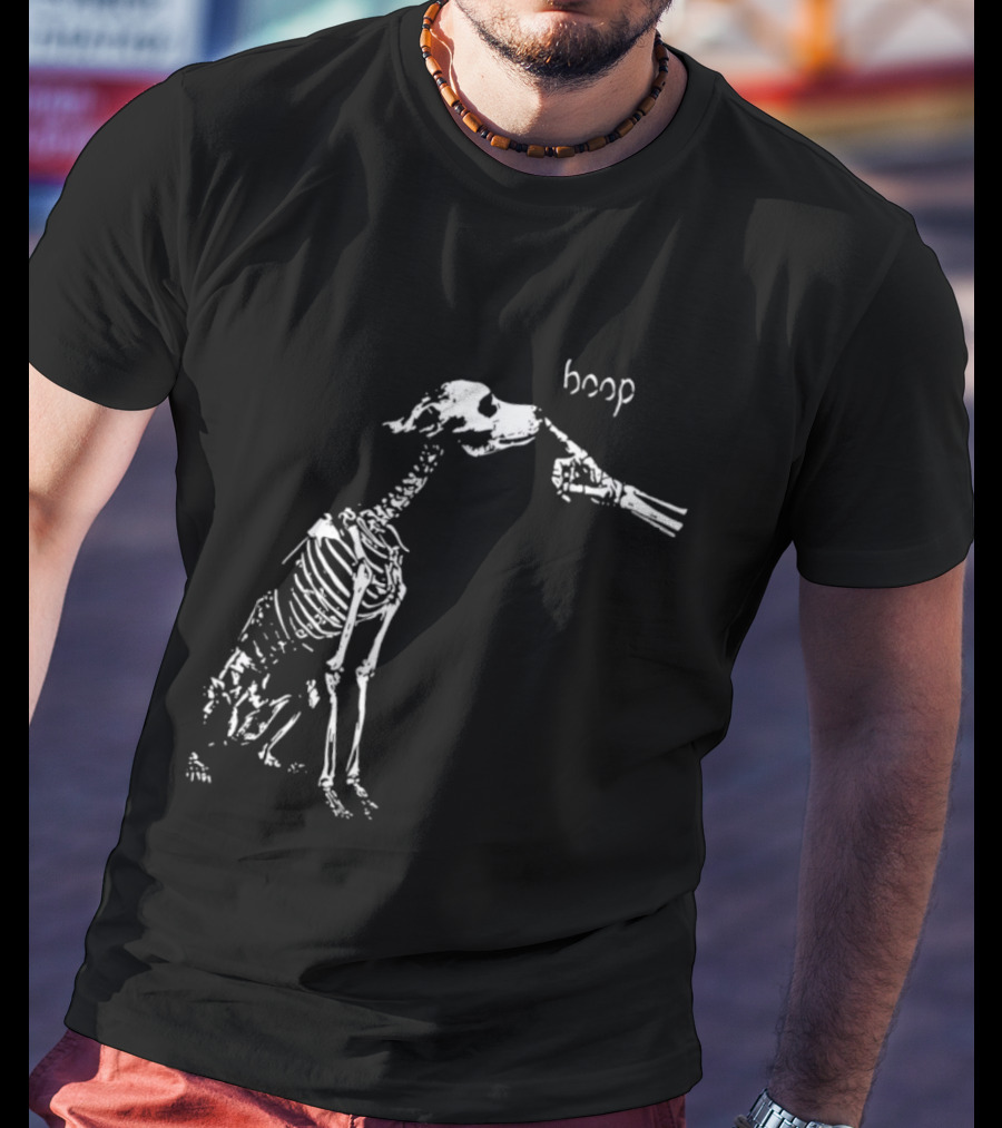 Skeleton Dog Boop Spooky Halloween Skeleton Boop T-Shirt