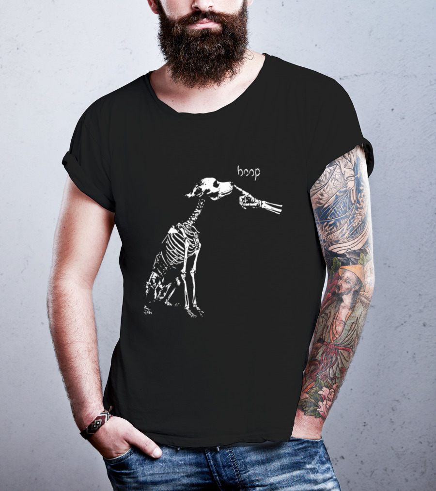 Skeleton Dog Boop Spooky Halloween Skeleton Boop T-Shirt