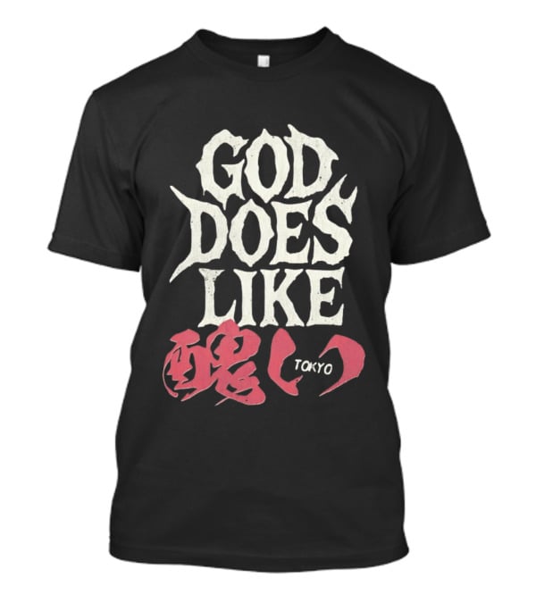 God Does Like Tokyo Japanese Kanji Soul Distressed T-Shirt