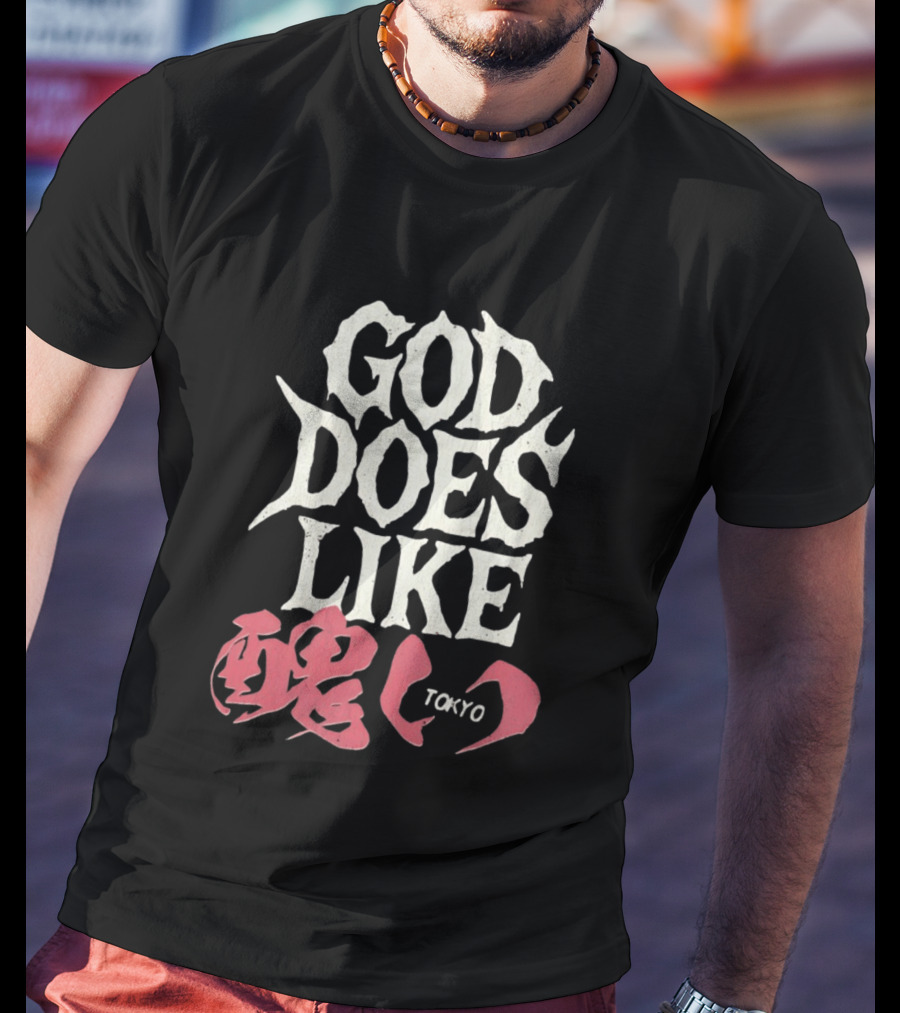 God Does Like Tokyo Japanese Kanji Soul Distressed T-Shirt