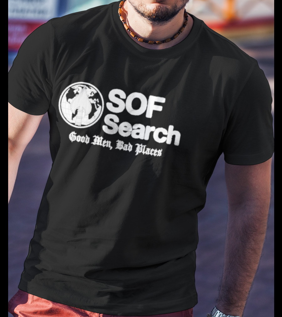 SOF Search Good Men Bad Places Spade World Map T-Shirt