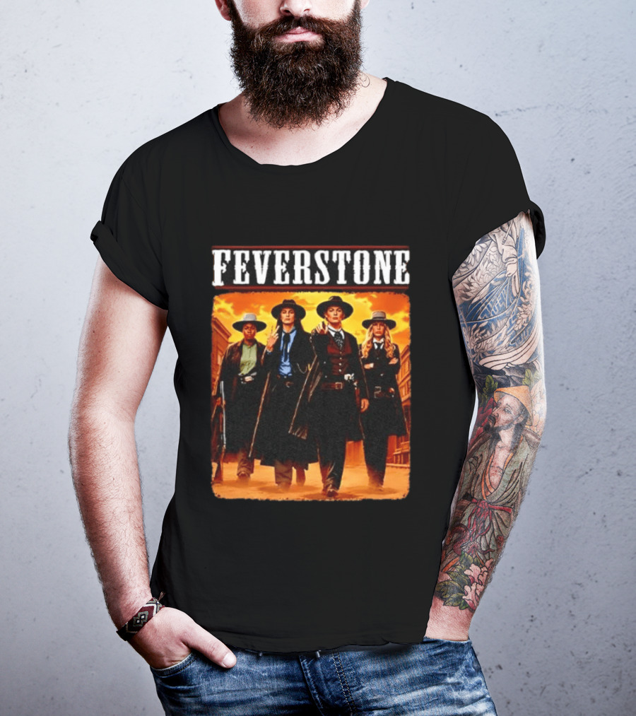 Feverstone Western Outlaws Indiana Fever WNBA Players As Gunfighter Team T-Shirt