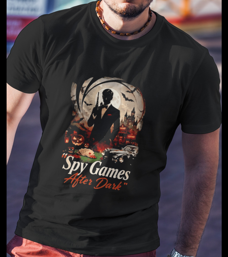 Spy Games After Dark Casino Halloween James Bond T-Shirt