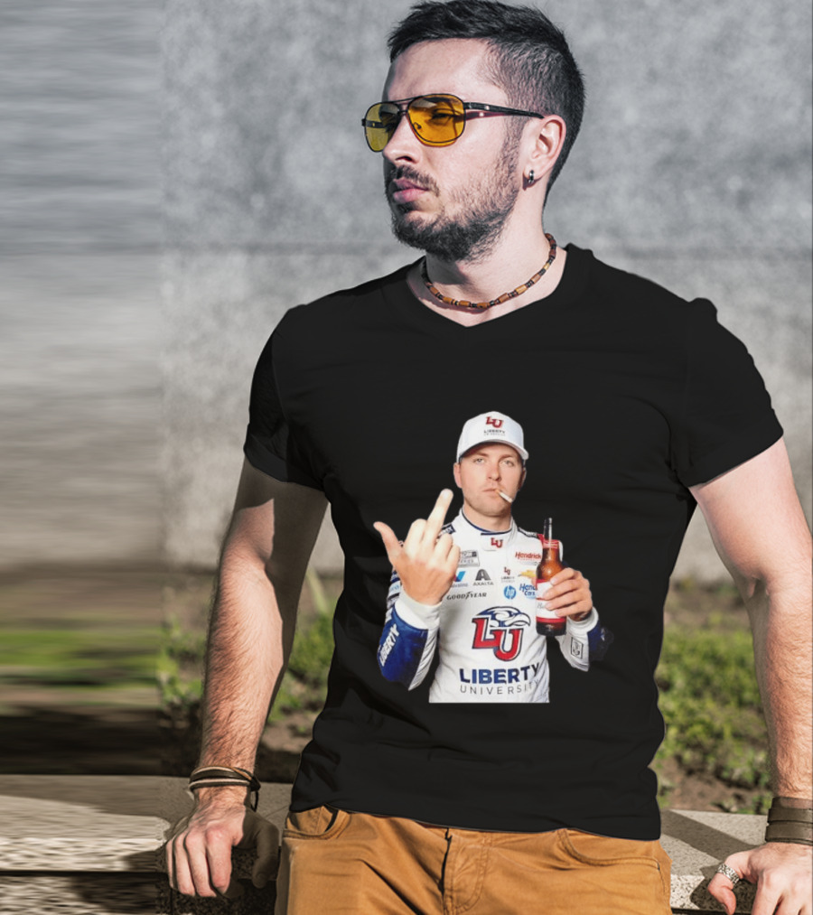 William Byron Liberty University Middle Finger Hendrick Motorsports NASCAR T-Shirt