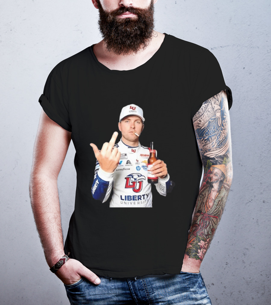 William Byron Liberty University Middle Finger Hendrick Motorsports NASCAR T-Shirt