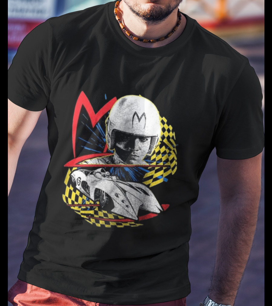 World Racing League WRL Speed Racer Mach 5 Checkered Flag Racing T-Shirt