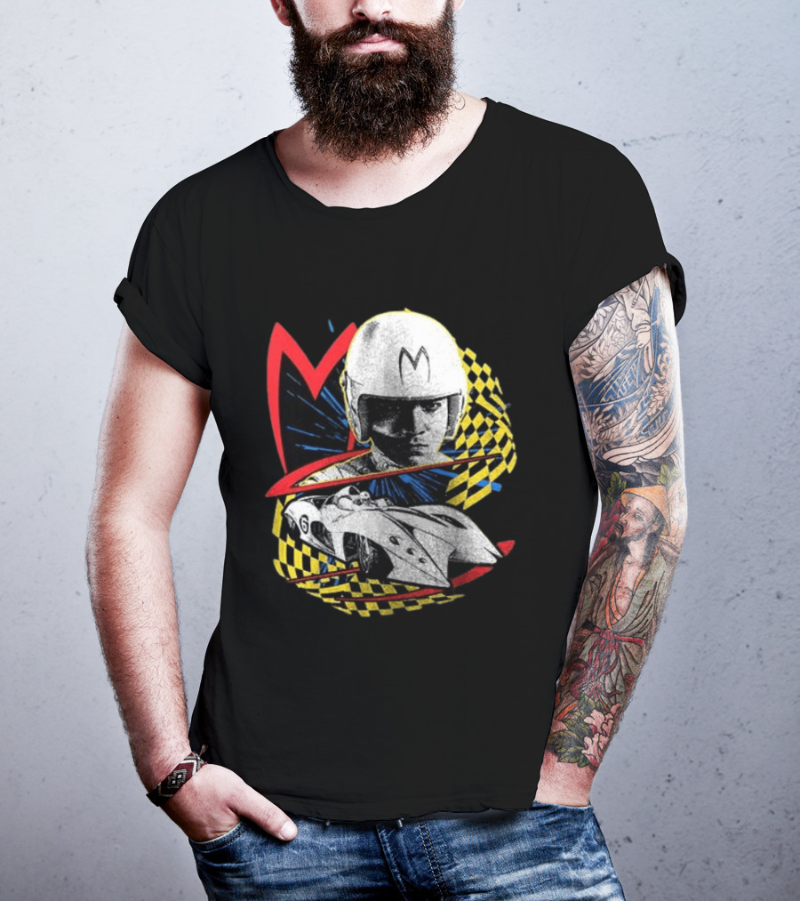 World Racing League WRL Speed Racer Mach 5 Checkered Flag Racing T-Shirt