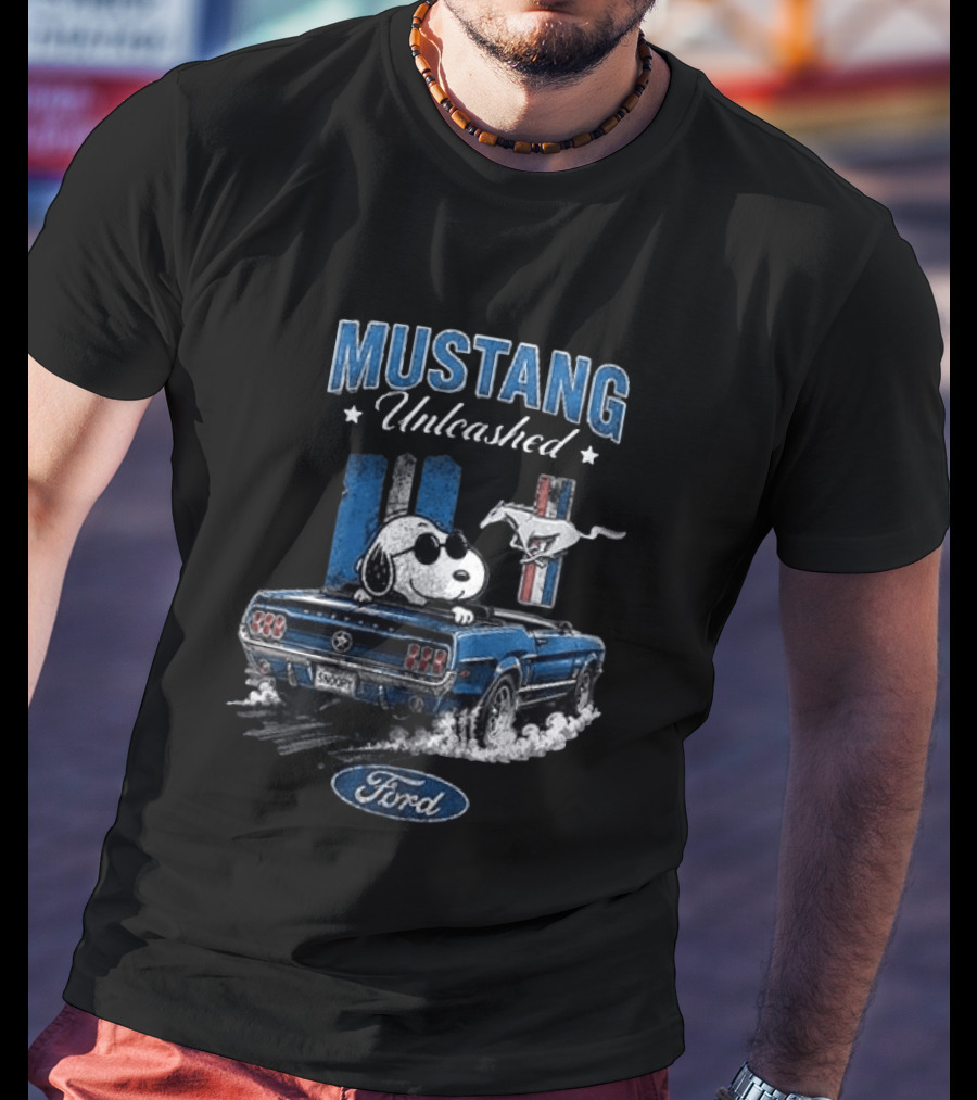 Peanuts Snoopy Mustang Unleashed Ford Collaboration T-Shirt