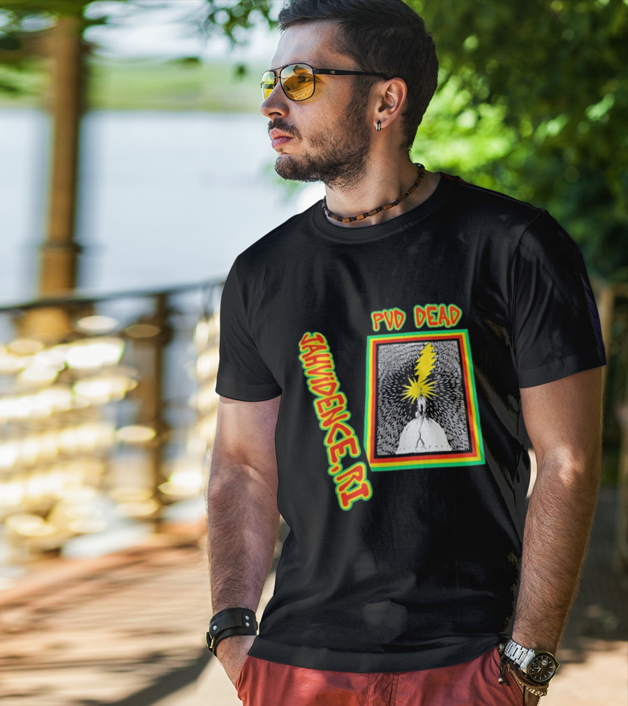 PVD Dead Jahvidence RI Providence Graphic Lightning Bolt T-Shirt