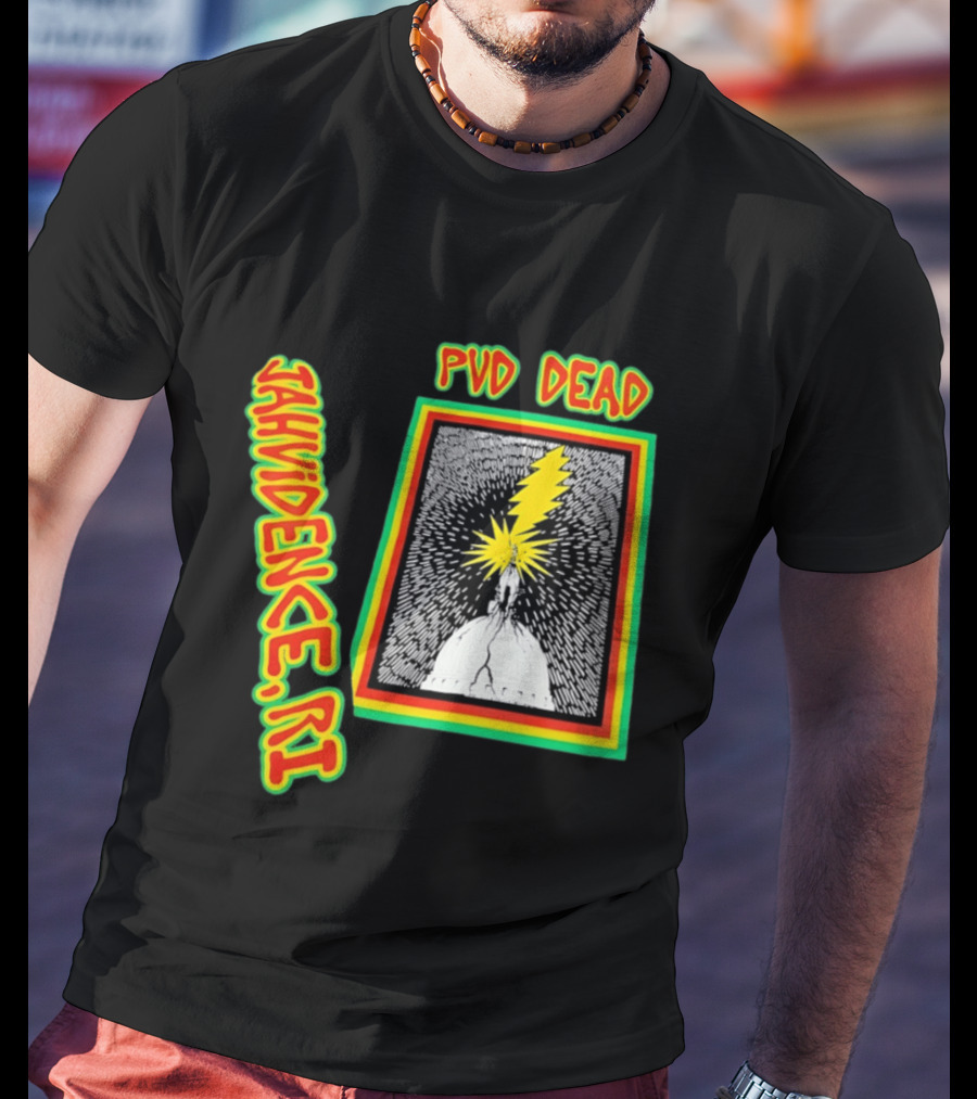 PVD Dead Jahvidence RI Providence Graphic Lightning Bolt T-Shirt