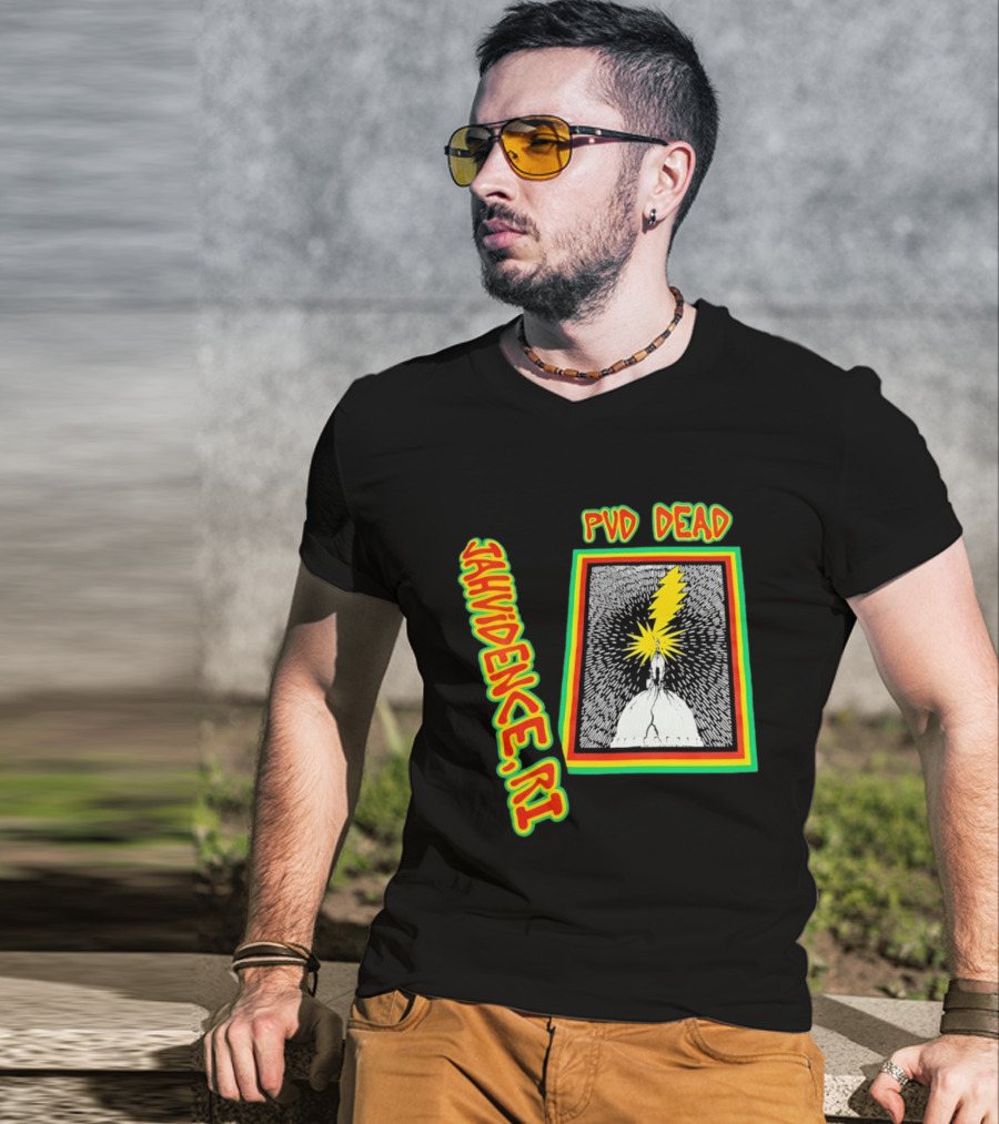 PVD Dead Jahvidence RI Providence Graphic Lightning Bolt T-Shirt