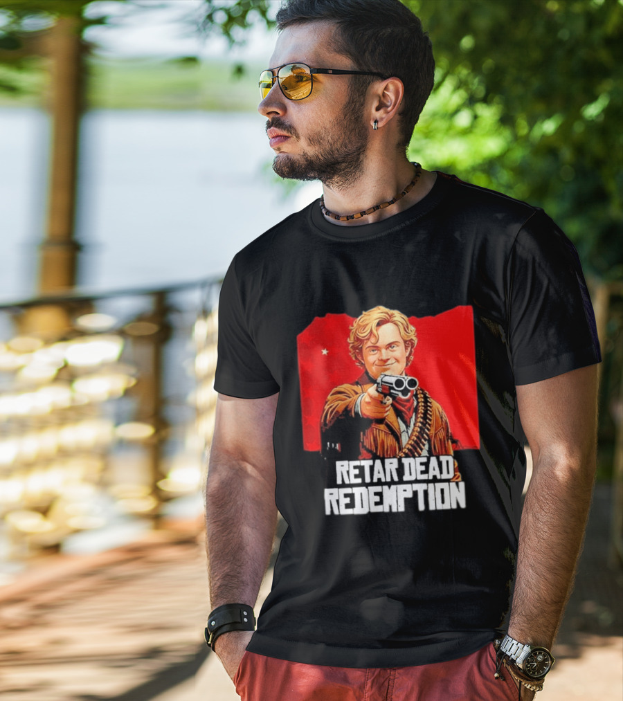 Retar Dead Redemption Western Cowboy And Revolver T-Shirt