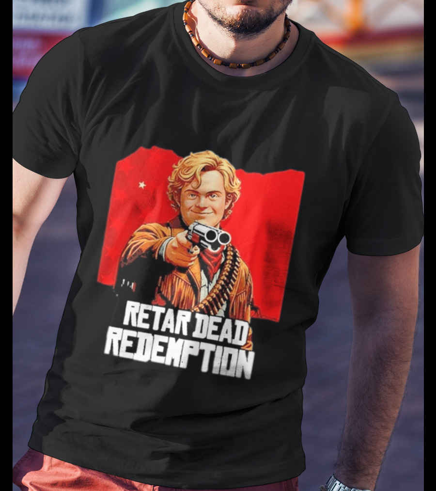 Retar Dead Redemption Western Cowboy And Revolver T-Shirt
