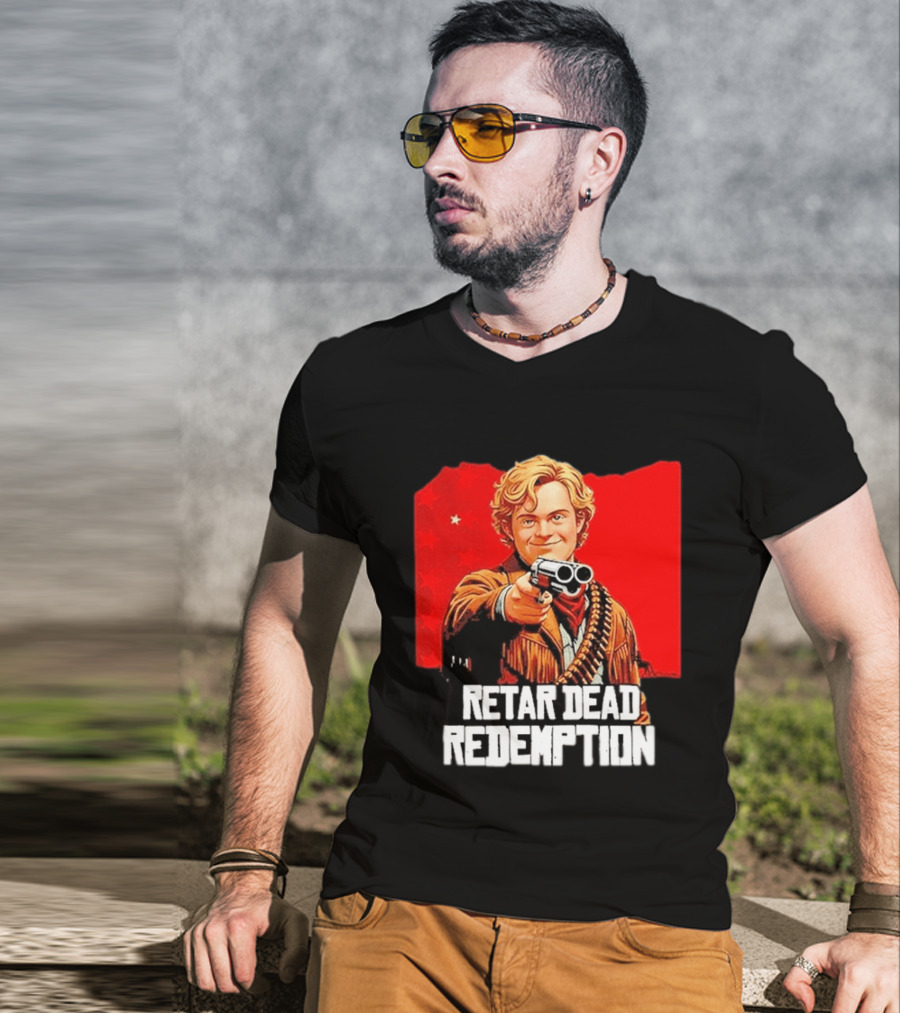 Retar Dead Redemption Western Cowboy And Revolver T-Shirt