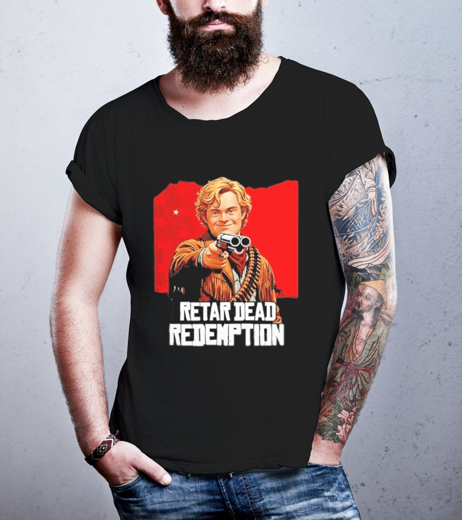 Retar Dead Redemption Western Cowboy And Revolver T-Shirt