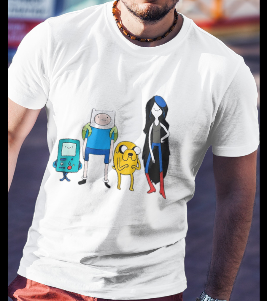 Adventure Time Finn Jake BMO Marceline Character Lineup T-Shirt