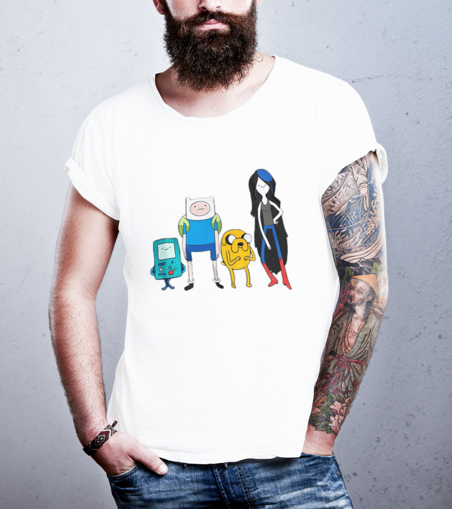 Adventure Time Finn Jake BMO Marceline Character Lineup T-Shirt