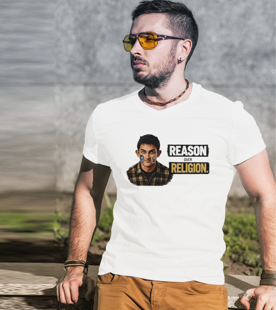 Reason Over Religion Intellectual Message T-Shirt