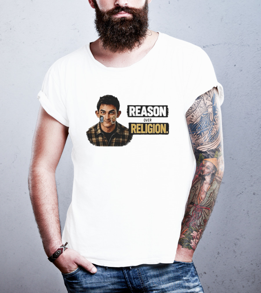 Reason Over Religion Intellectual Message T-Shirt