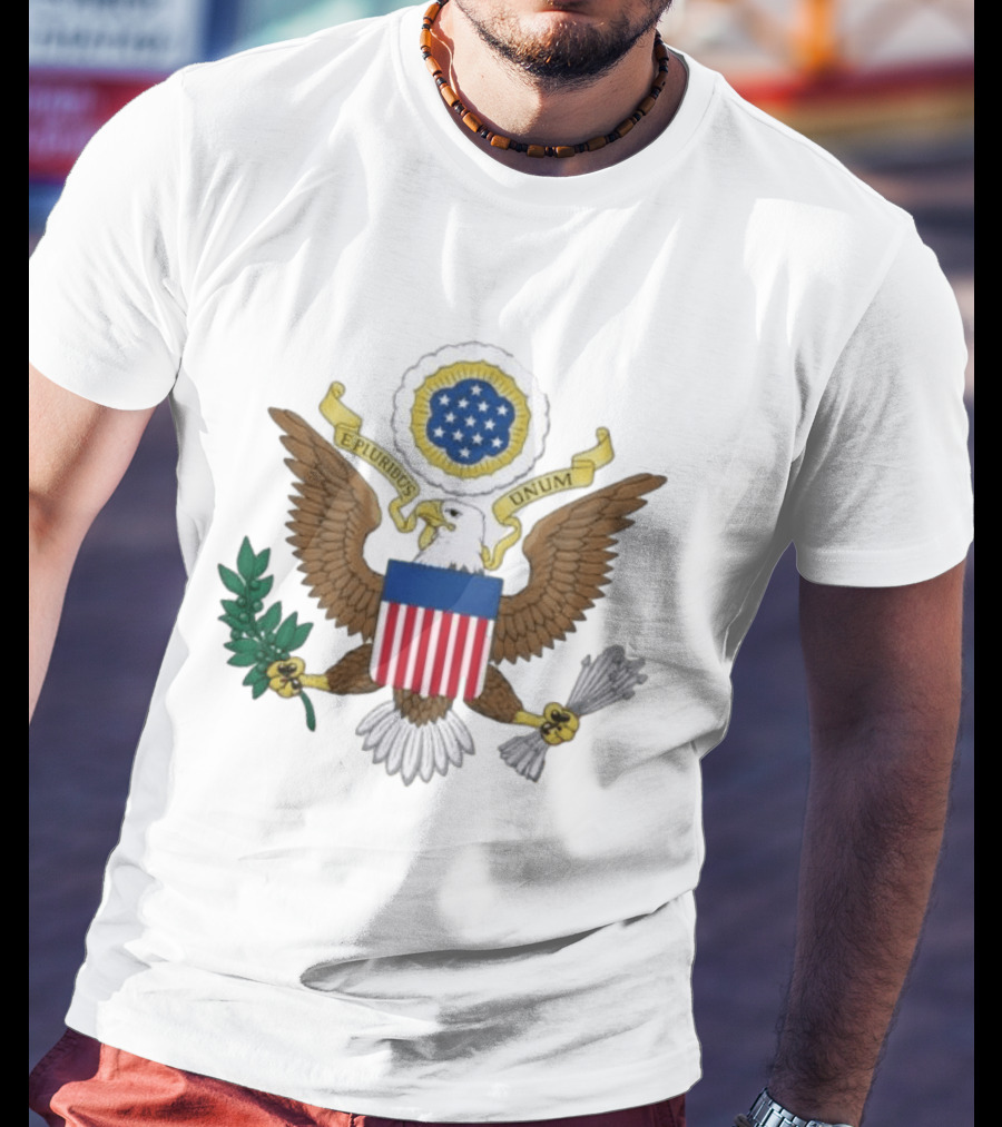 E Pluribus Unum United States Great Seal Bald Eagle Shield Stars T-Shirt