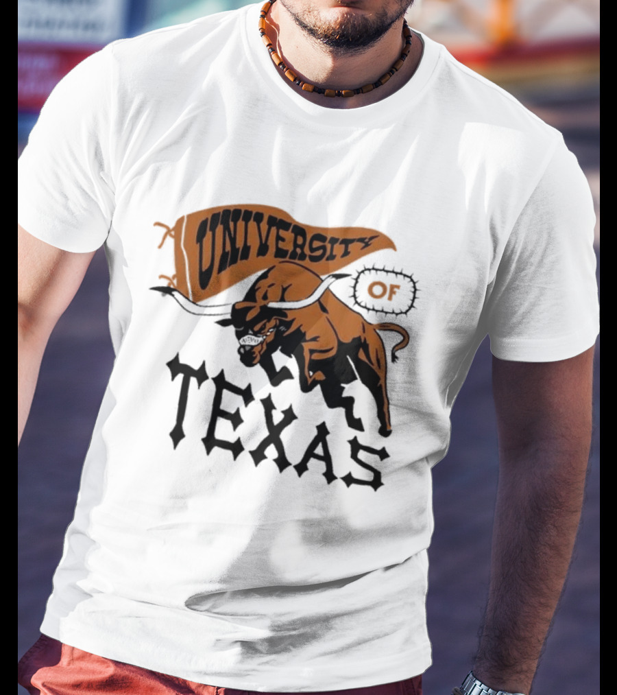 University Of Texas Longhorns Bull Mascot Banner T-Shirt