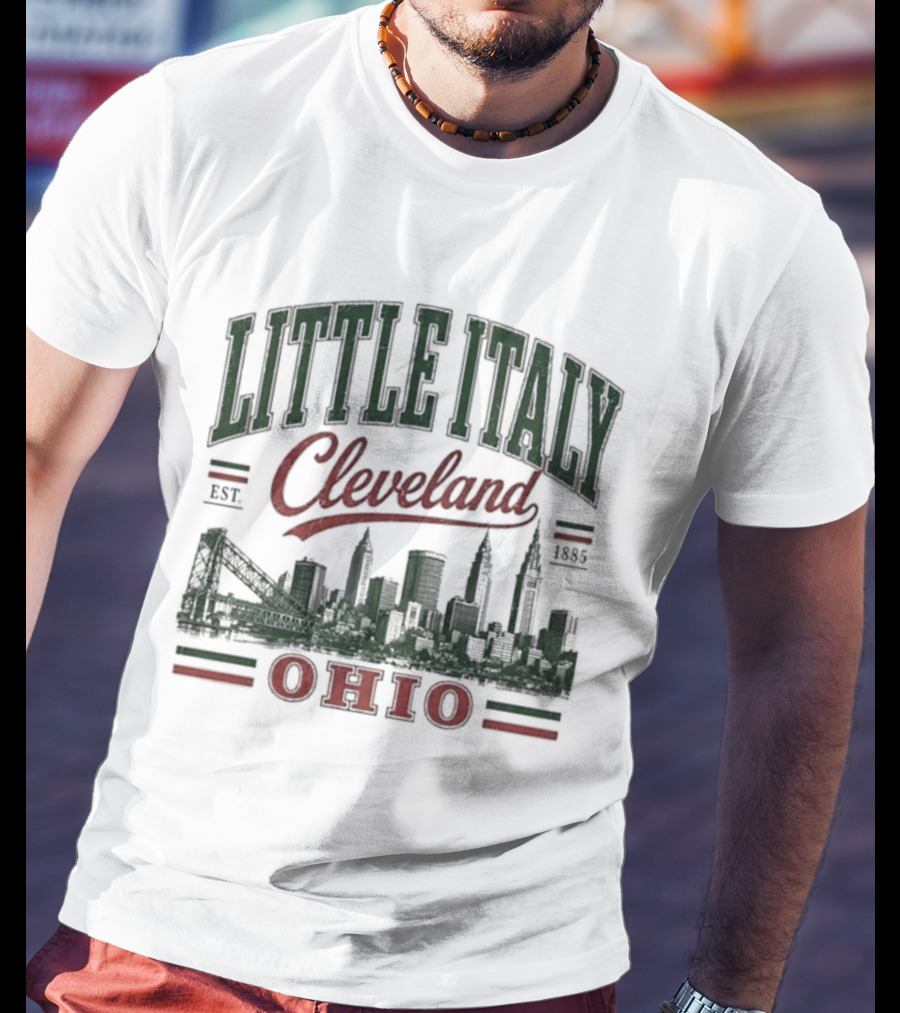 Little Italy Cleveland Ohio Est 1885 Skyline T-Shirt