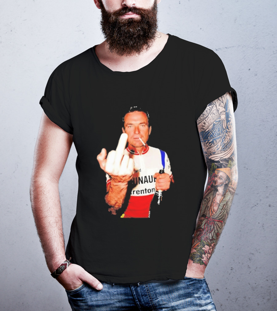 Bernard Hinault Tour De France Cigarette Beer Middle Finger T-Shirt