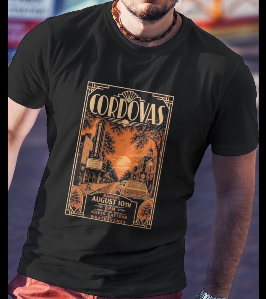 Cordovas Morsbergers Tavern Monday August 10th 8PM Catonsville MD Special Guests Gavin Katteesh Weatherames T-Shirt