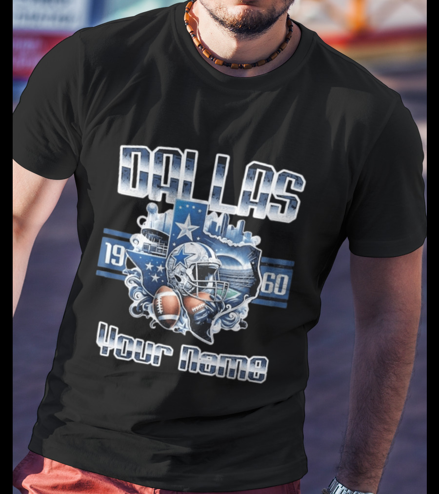 Dallas Cowboys Football 1960 Custom Your Name Option T-Shirt
