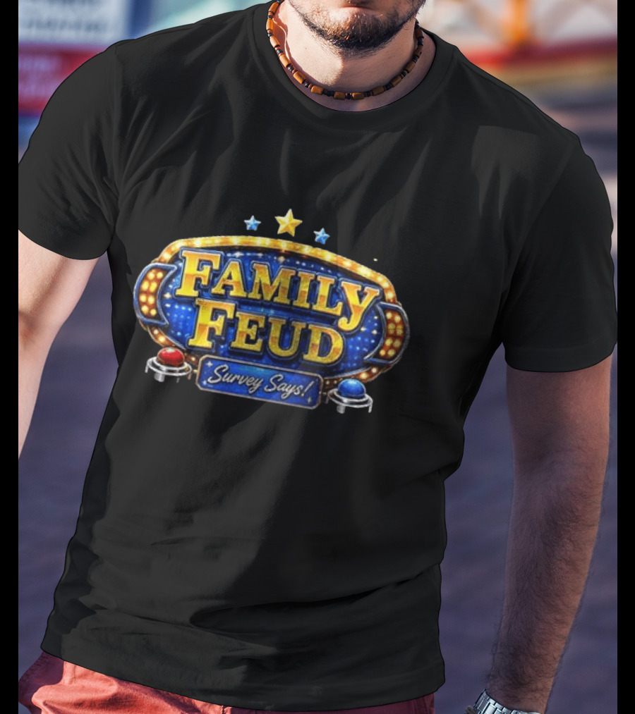 Family Feud Survey Says Game Show Logo Starburst Trivia Contest T-Shirt