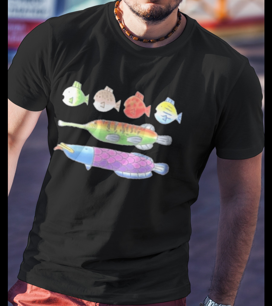 Fishing Minigame Fish Colorful Cartoon T-Shirt