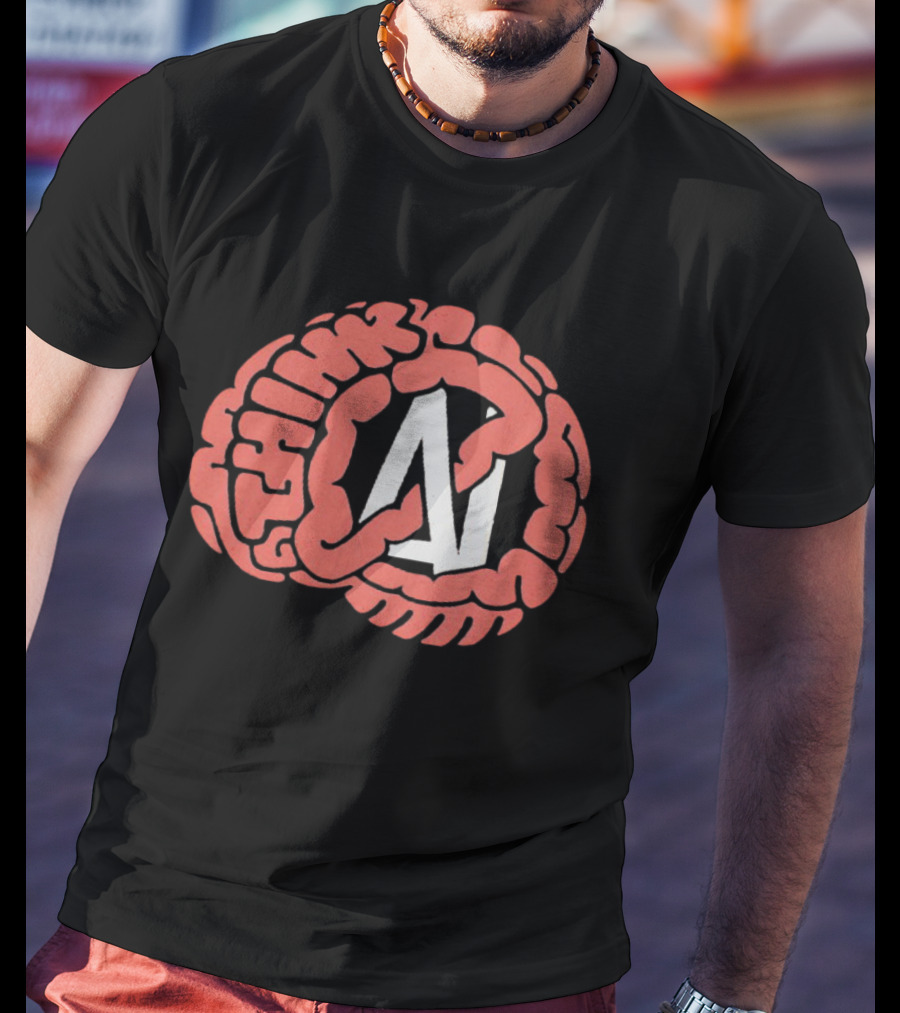 Think AI Brain Concept With Neural Network Influence T-Shirt