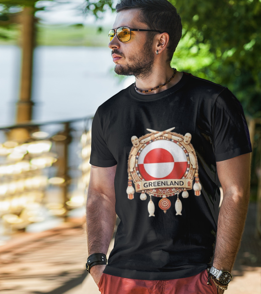 Greenland Native Heritage Circle Emblem Celebrating Cultural T-Shirt