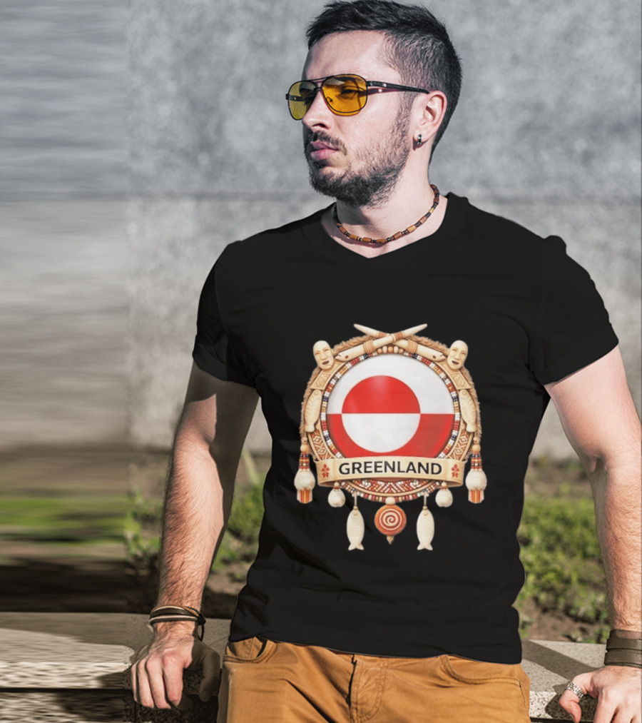 Greenland Native Heritage Circle Emblem Celebrating Cultural T-Shirt