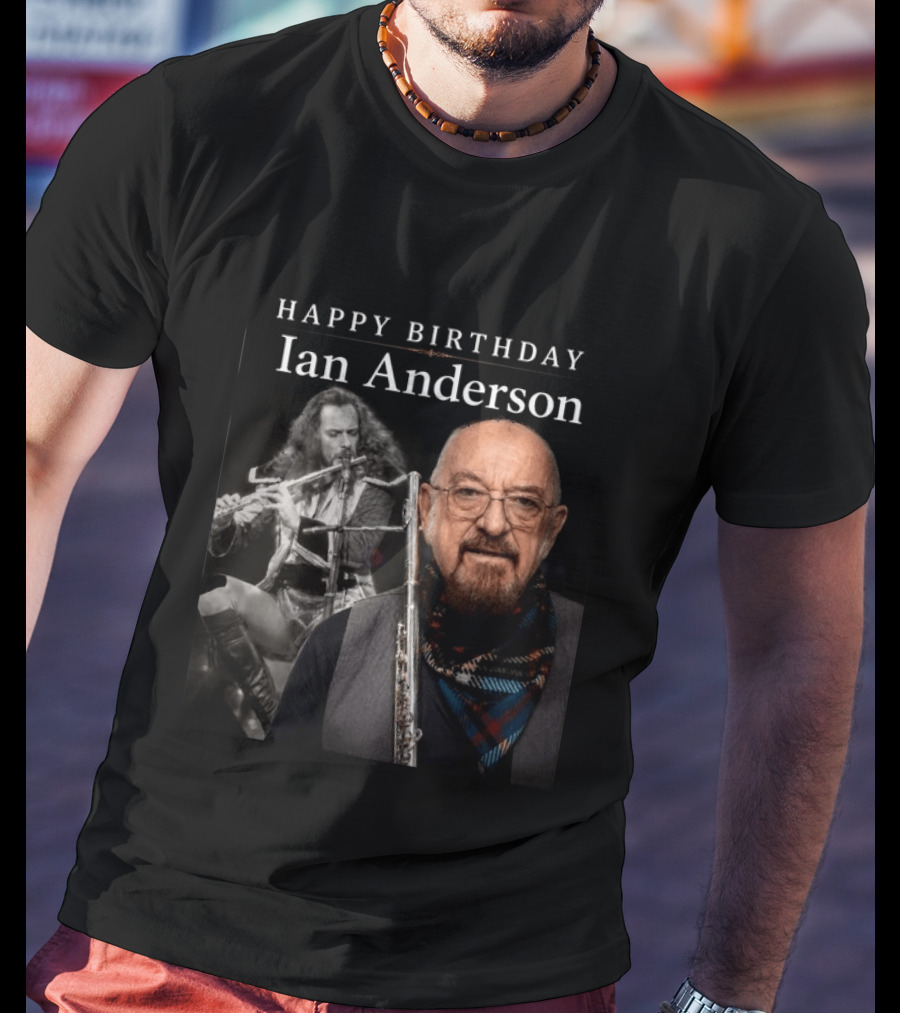 Ian Anderson Birthday Celebration Flute Iconic Musician T-Shirt