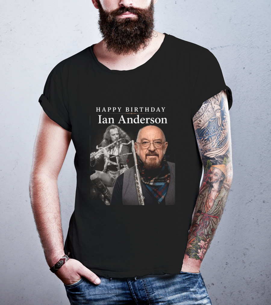 Ian Anderson Birthday Celebration Flute Iconic Musician T-Shirt