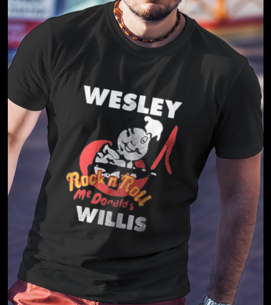 Wesley Willis McDonald's Rock N Roll Cartoon Character Moon T-Shirt